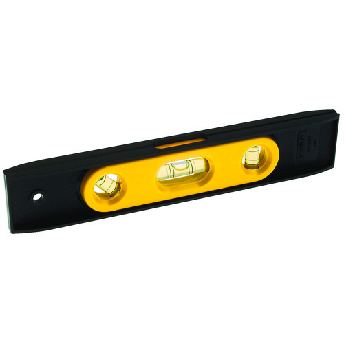 Stanley 42-264 Magnetic Torpedo Level, 9 in L, 3 Vials, ABS, (1) Plumb/(1) Top Read Level/(1) 45 deg Vial Position, 0.005 in Accuracy - Box, I-Beam & Torpedo Levels