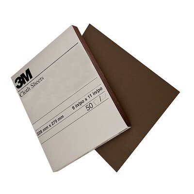 3M 7000118250 011K Cloth Sheet, 11 in L x 9 in W, Coarse Grade, Aluminum Oxide Abrasive, Cloth Backing - Coated Abrasive Sheets