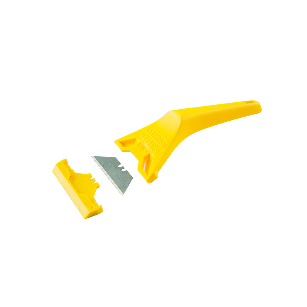 Stanley 28-593 Window Scraper, Carbon Steel Utility Blade, 3/4 in L Blade, 2-3/4 in W Blade, Plastic Handle - Hand Scrapers