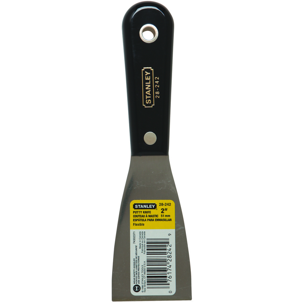 Stanley 28-242 Putty Knife, 3-5/8 in L x 2 in W, Steel Blade, Flexible Blade Flexibility - Putty Knives