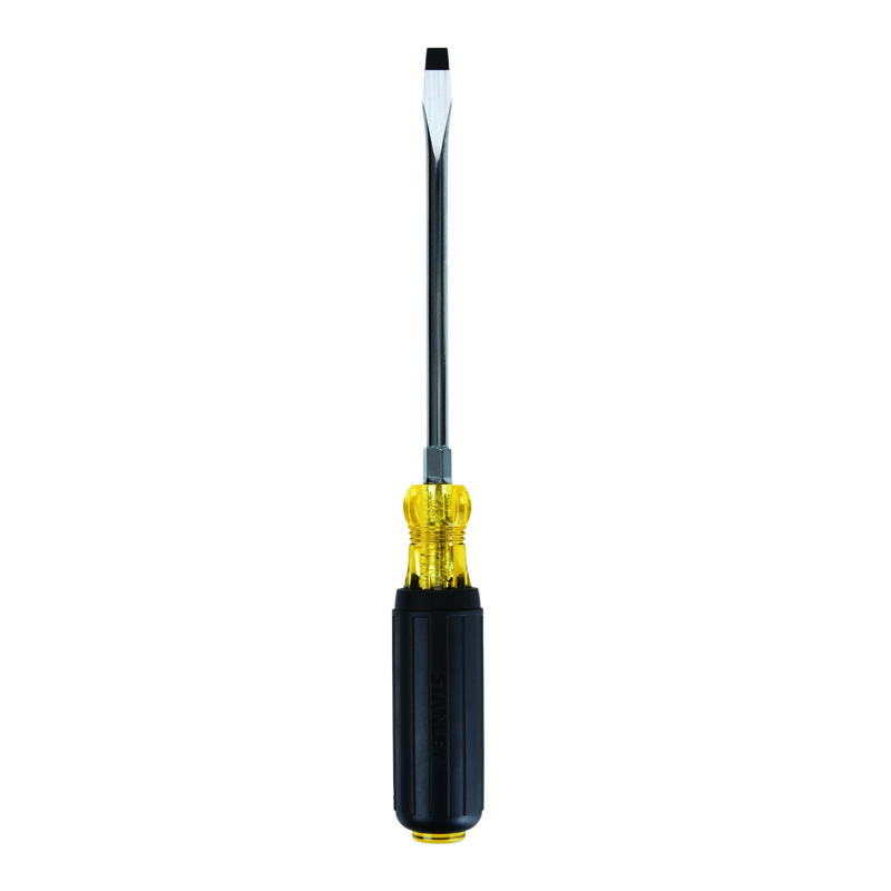 Stanley 66-091 Standard Screwdriver, 5/16 in Keystone/Slotted Point, Alloy Steel Shank, 11 in OAL, Acetate Handle, Black Oxide/Polished Chrome - Standard Screwdrivers