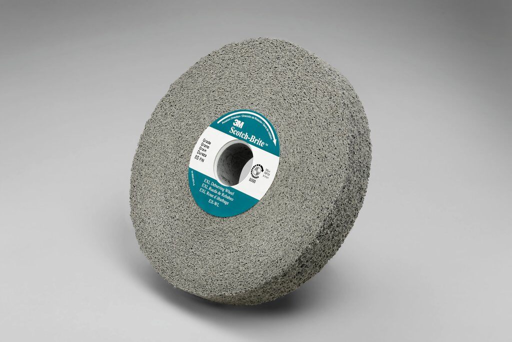 3M 7000000736 EXL High Performance Deburring Wheel, 6 in Dia Wheel, 1 in Center Hole, 1 in W Face, Fine Grade, Silicon Carbide Abrasive - Deburring Wheels