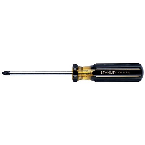Stanley 100 PLUS 64-101 Standard Screwdriver, #1 Phillips Point, Alloy Steel Shank, 6-3/4 in OAL, Acetate Handle, Black Oxide Tipped/Polished Chrome - Standard Screwdrivers