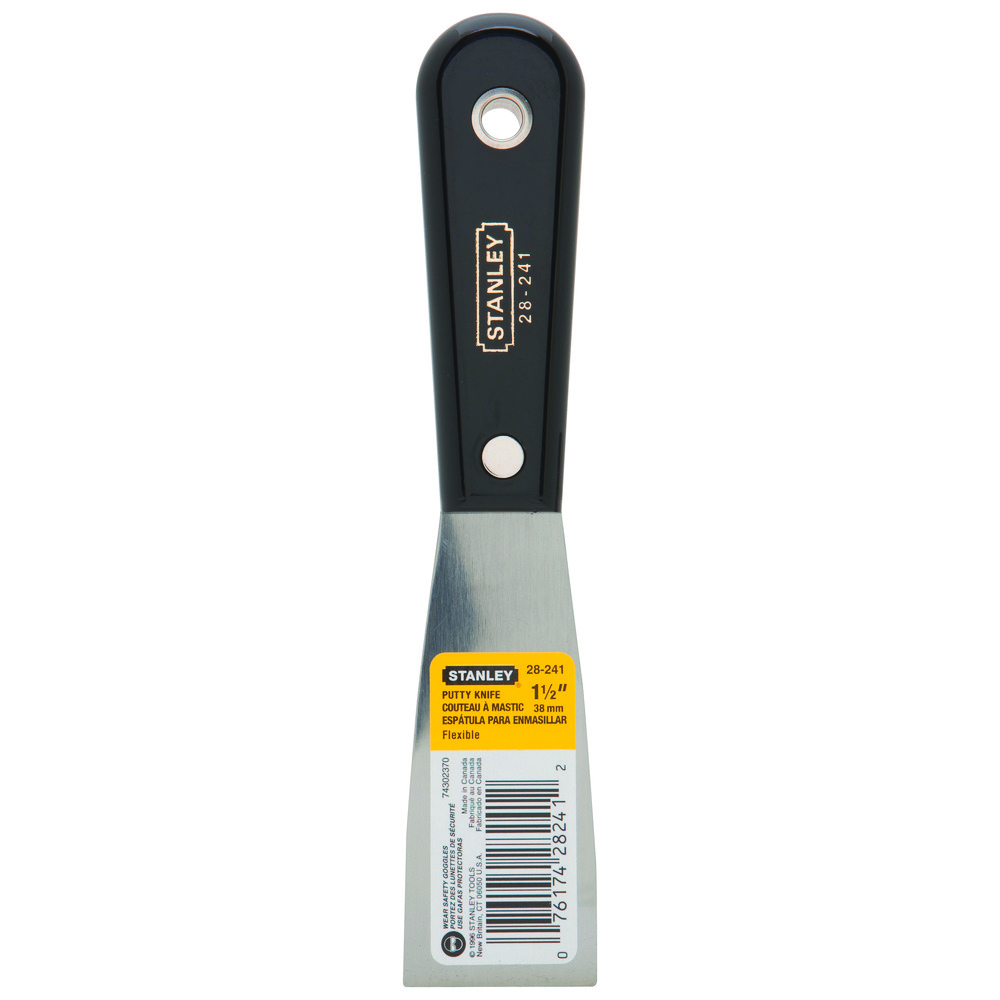 Stanley 28-241 Putty Knife, 3-5/8 in L x 1-1/2 in W, Steel Blade, Flexible Blade Flexibility - Putty Knives