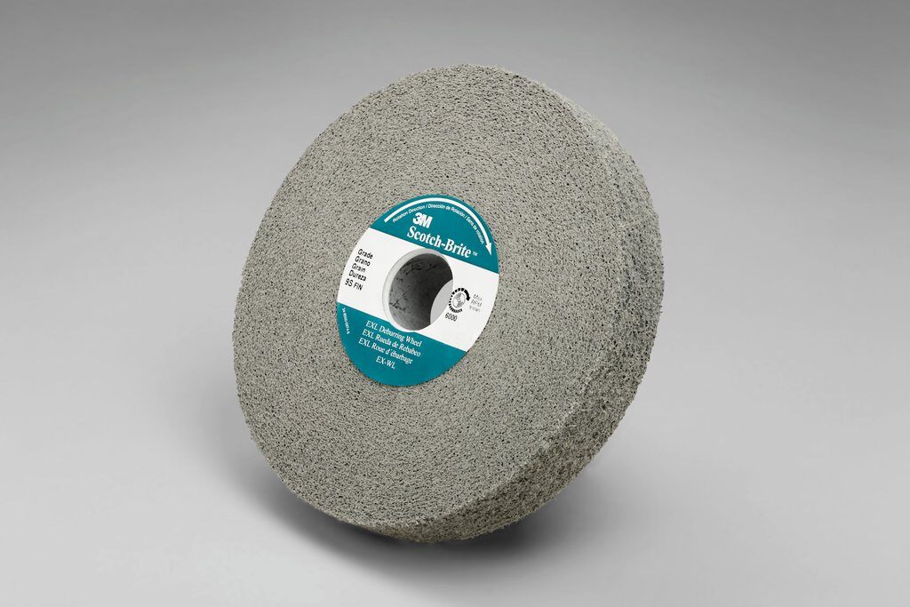 3M 7000000737 EXL High Performance Deburring Wheel, 6 in Dia Wheel, 1 in Center Hole, 1 in W Face, Fine Grade, Silicon Carbide Abrasive - Deburring Wheels