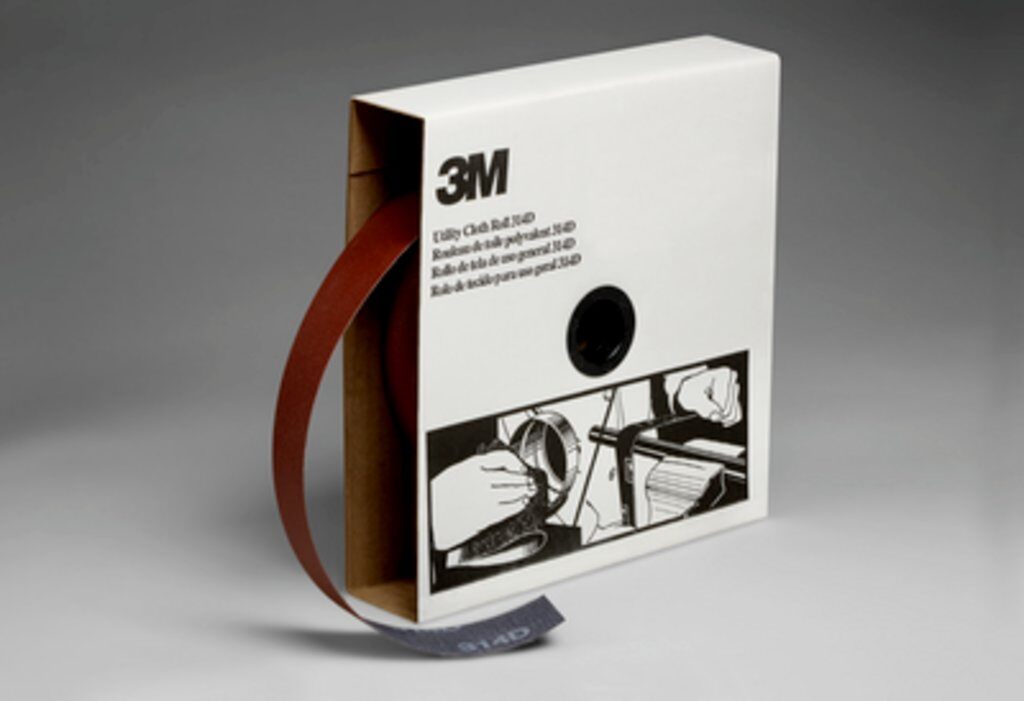 3M 7000118530 314D Utility Cloth Roll, 50 yd L Roll x 1-1/2 in W Roll, 100 Grit, Fine Grade, Aluminum Oxide Abrasive, Cloth Backing - Coated Abrasive Rolls