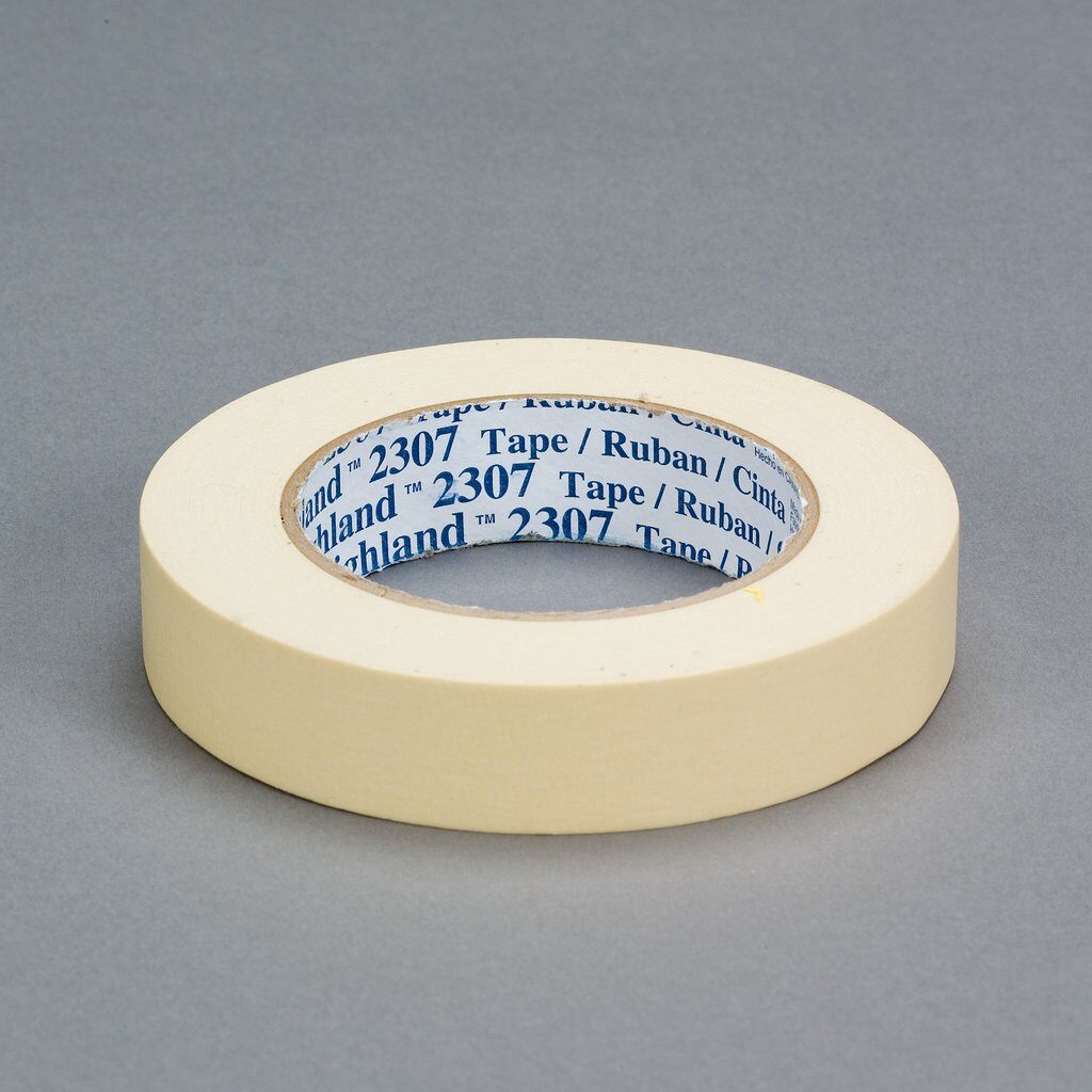 3M 7000123533 2307 General Purpose Adhesive Tape, 55 m L x 48 mm W, 5.2 mil THK, Rubber Adhesive, Crepe Paper Backing - Masking Tapes