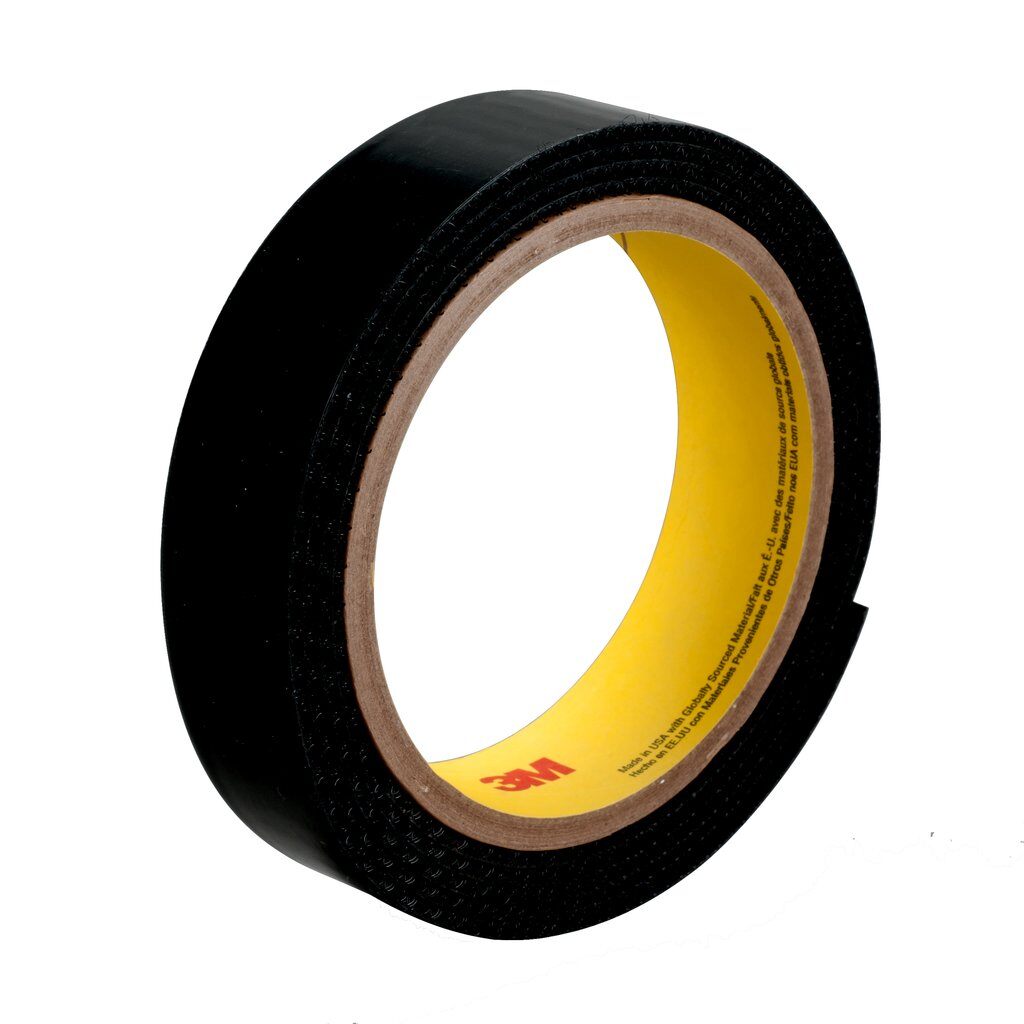 3M 7000052220 2 Part Loop Fastener, 50 yd L x 2 in W, 0.15 in THK Engaged, Synthetic Rubber Adhesive, Woven Nylon Backing, Black - Hook & Loop Tapes
