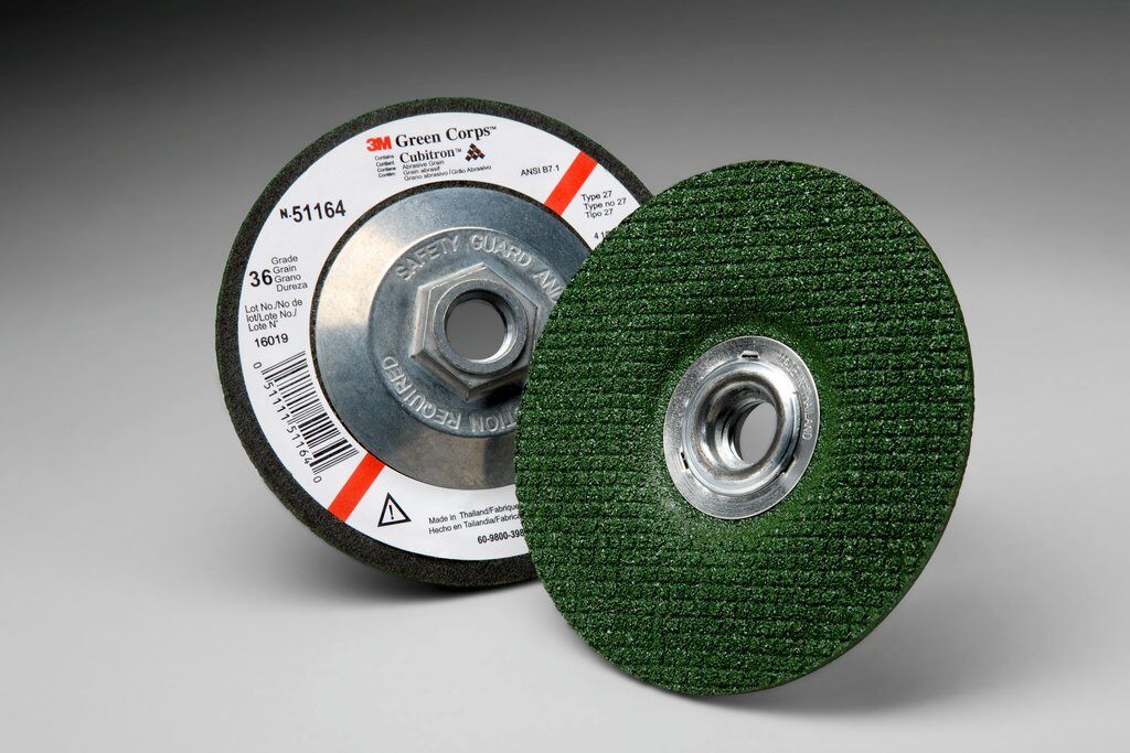 Green Corps 7000118597 Flexible Grinding Wheel, 4-1/2 in Dia Wheel x 1/8 in THK Wheel, 36 Grit, Ceramic Abrasive - Depressed Center Wheels