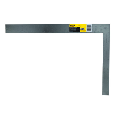 Stanley 45-910 Rafter Square, 24 x 2 in, 1/8 in, 1/16 in Face, 1/16 in, 1/10 in, 1/12 in Back Graduation, 16 x 1-1/2 in Tongue, Steel - Squares