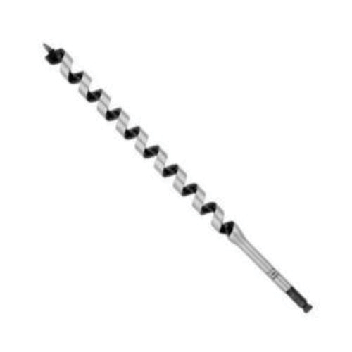 Irwin WeldTec 3043011B Ship Auger Bit, 7/8 in Dia, 17 in OAL, 12 in L Hollow Center/Spiral/Wide Flute, 7/16 in Shank - Wood Drill Bits