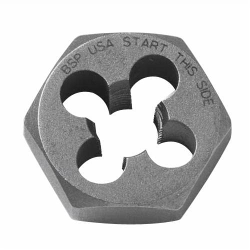 Irwin Hanson 6424 Flat Hex Threading Die, #8-32 Thread UNC Thread, 3/8 in THK, 1.137 in OD Die, High Carbon Steel - Hex Dies