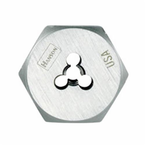 Irwin Hanson 6545 Flat Hex Threading Die, 1/2-20 Thread UNF Thread, 3/8 in THK, 1.137 in OD Die, High Carbon Steel - Hex Dies