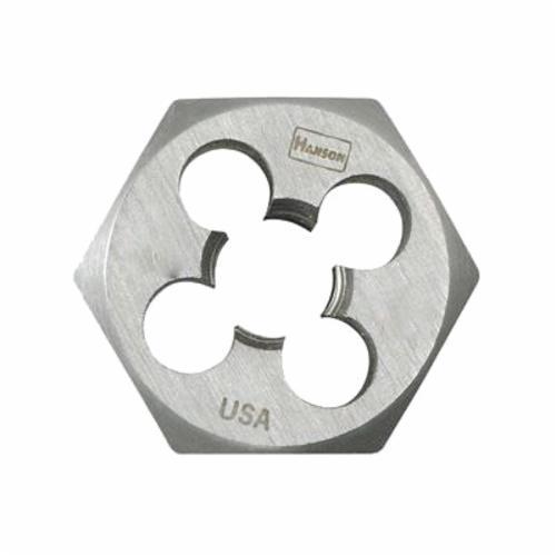 Irwin Hanson 6639 Flat Hex Threading Die, M10x1.25 Thread NC Thread, 3/8 in THK, 1.137 in OD Die, High Carbon Steel - Hex Dies
