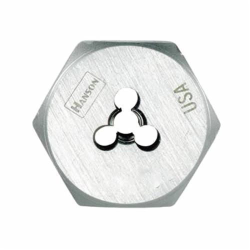Irwin Hanson 6858 Flat Hex Threading Die, 3/4-10 Thread NC Thread, 3/8 in THK, 1.137 in OD Die, High Carbon Steel - Hex Dies