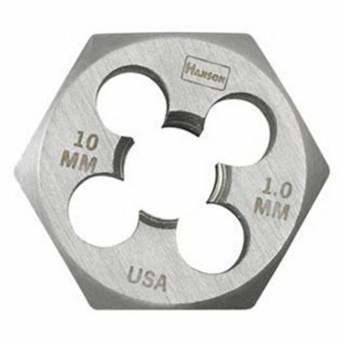 Irwin Hanson 6956 Flat Hex Threading Die, M16x2 Thread, 3/8 in THK, 1.137 in OD Die, High Carbon Steel - Hex Dies