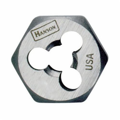 Irwin Hanson 7765 Flat Hex Rethreading Die, 1-8 Thread UNC Thread, 1 in THK, 1-13/16 in OD Die, High Carbon Steel - Hex Dies