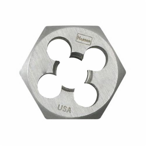 Irwin Hanson 8569 Flat Hex Threading Die, M24x3 Thread, 3/8 in THK, 1.137 in OD Die, High Carbon Steel - Hex Dies