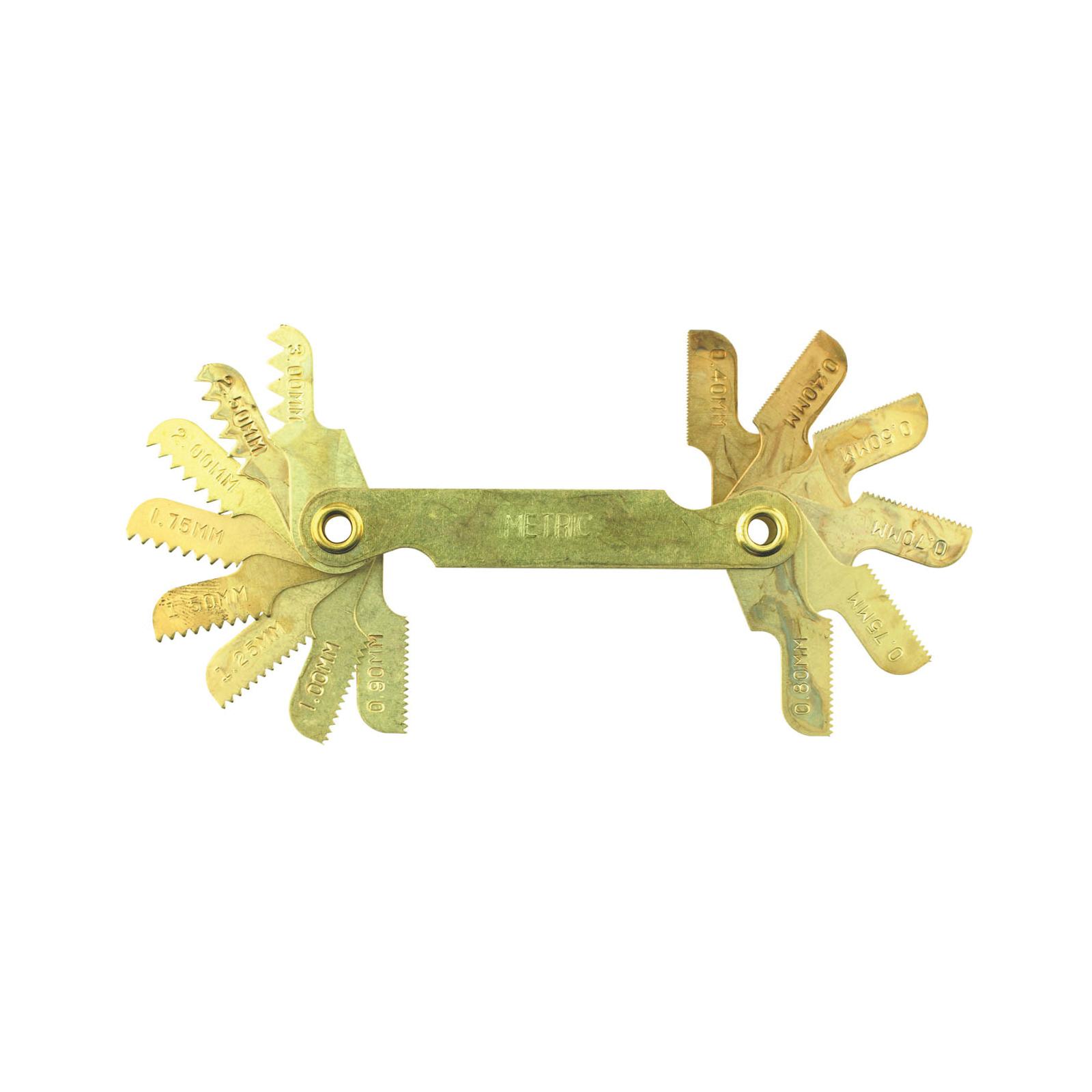 Irwin Hanson 12016 Metric Screw Pitch Gauge, 0.35 to 3 TPI Measuring, 16 Leaves, Steel - Screw Pitch Gauges