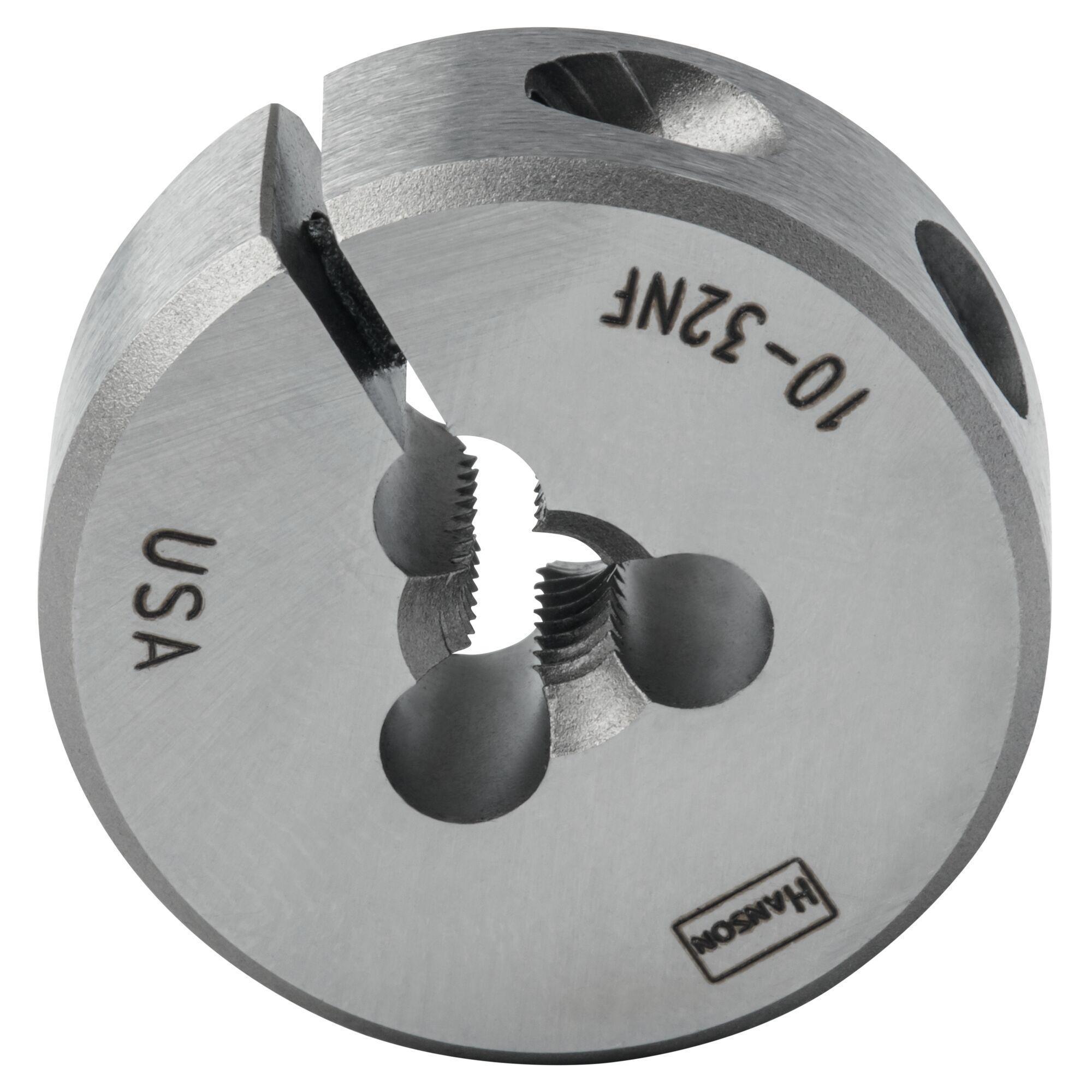 Irwin Hanson 3731 Adjustable Round Threading Die, #10-32 Thread UNF Thread, 1 in OD Die, High Carbon Steel - Round Dies
