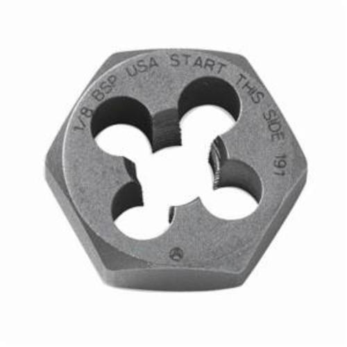Irwin Hanson 6633ZR Hex Threading Die, M8x1 Thread, 3/8 in THK, 1.137 in OD Die, High Carbon Steel - Hex Dies
