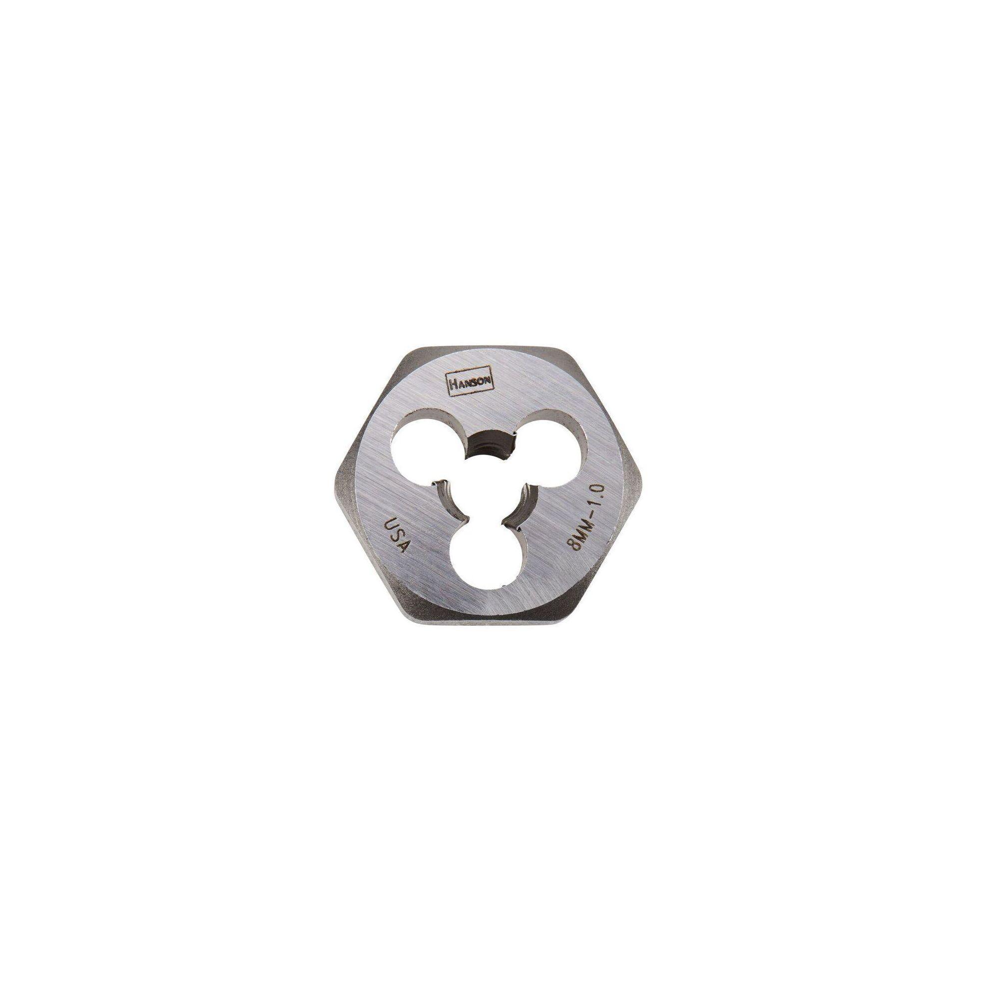 Irwin Hanson 9717 Flat Hex Threading Die, M4x0.7 Thread, 3/8 in THK, 1.137 in OD Die, High Carbon Steel - Hex Dies