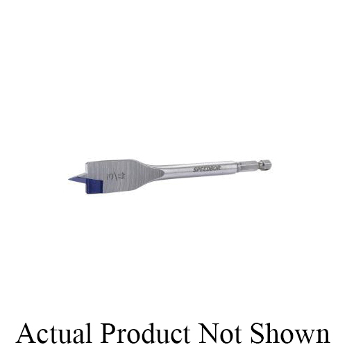 Irwin Speedbor Blue-Groove 88816 Standard Length Spade Bit, 1 in Dia, 6 in OAL, Flat Flute, 1/4 in Shank - Wood Drill Bits