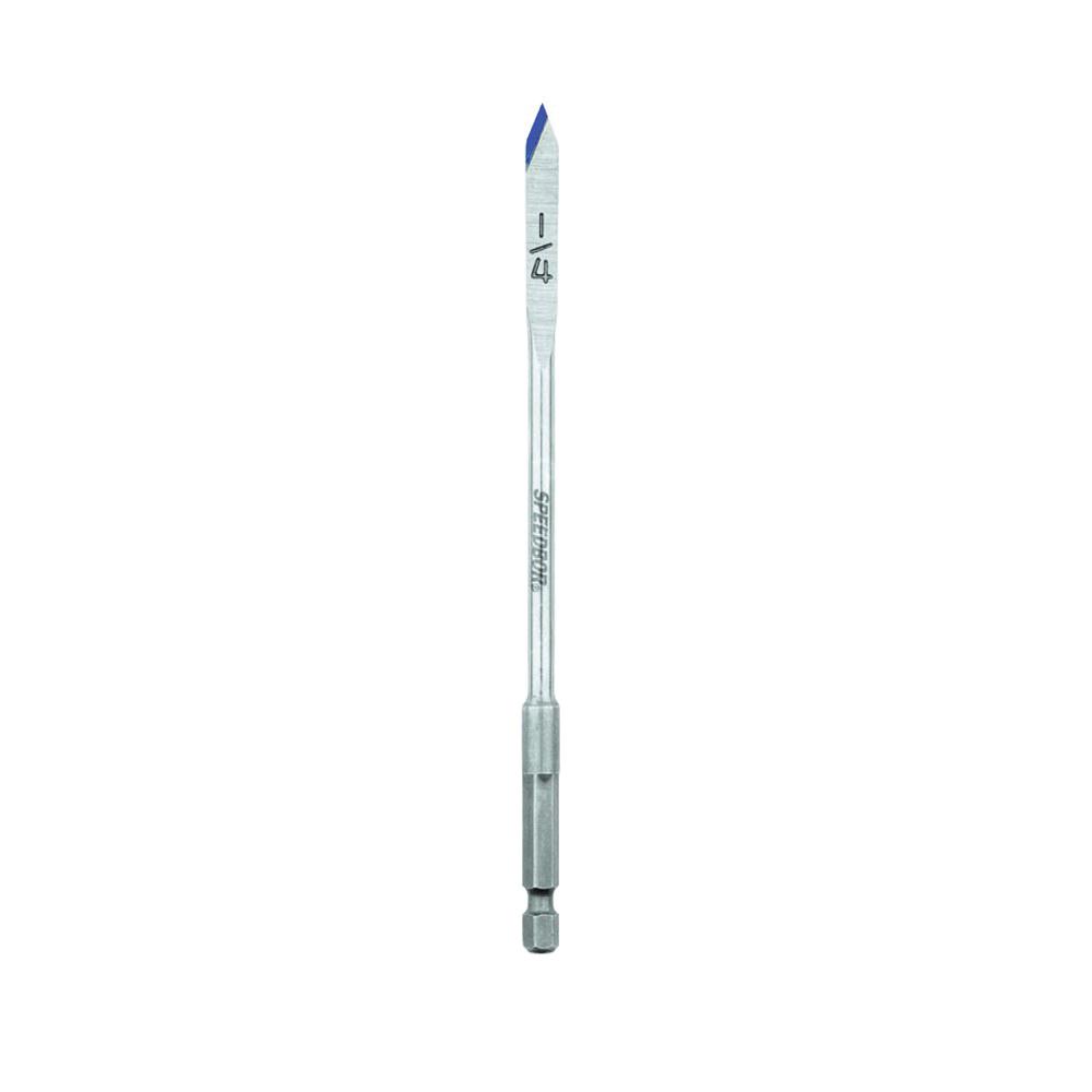 Irwin Speedbor 88804 2000 Standard Length Spade Bit, 1/4 in Dia, 6 in OAL, 5 in L Flute Flat Flute, 1/4 in Shank - Wood Drill Bits