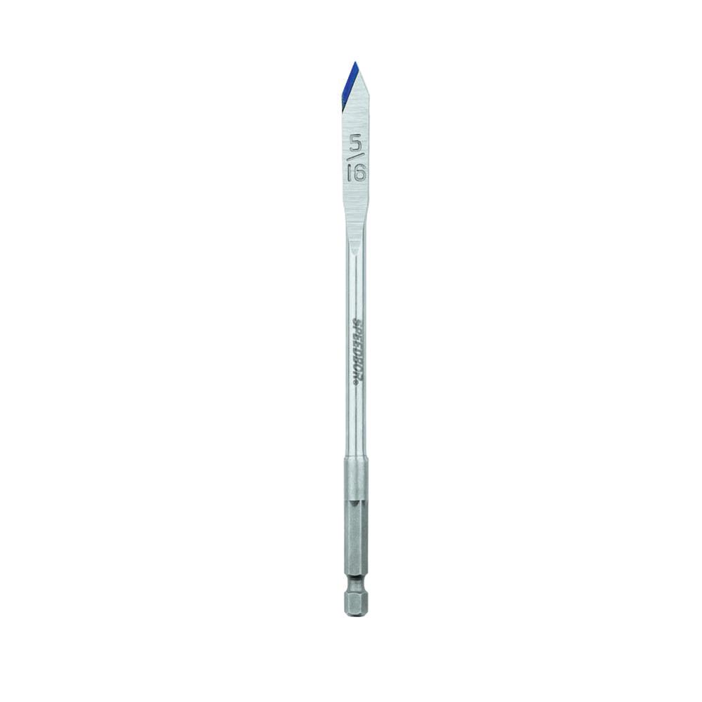 Irwin Speedbor 88805 2000 Standard Length Spade Bit, 5/16 in Dia, 6 in OAL, 5 in L Flute Flat Flute, 1/4 in Shank - Wood Drill Bits