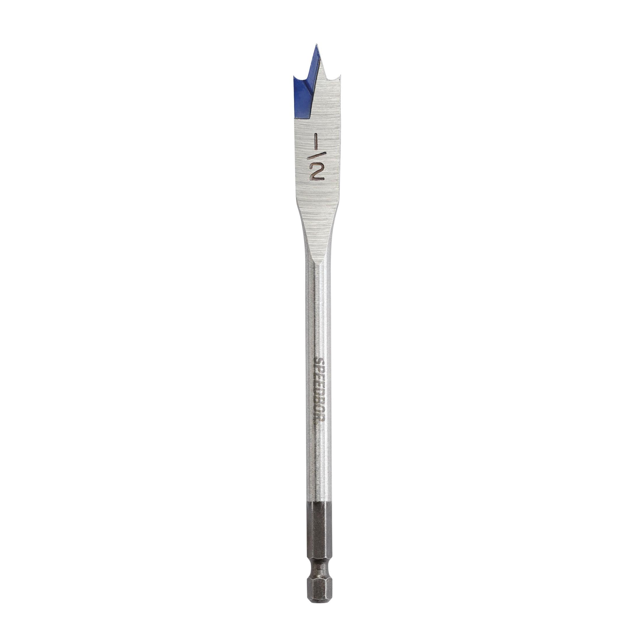 Irwin Speedbor 88808 2000 Standard Length Spade Bit, 1/2 in Dia, 6 in OAL, 5 in L Flute Flat Flute, 1/4 in Shank - Wood Drill Bits