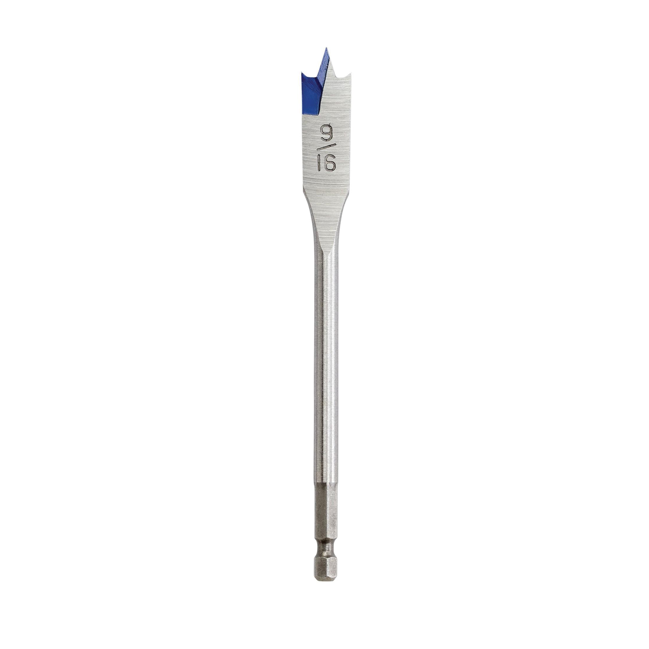 Irwin Speedbor 88809 2000 Standard Length Spade Bit, 9/16 in Dia, 6 in OAL, 5 in L Flute Flat Flute, 1/4 in Shank - Wood Drill Bits