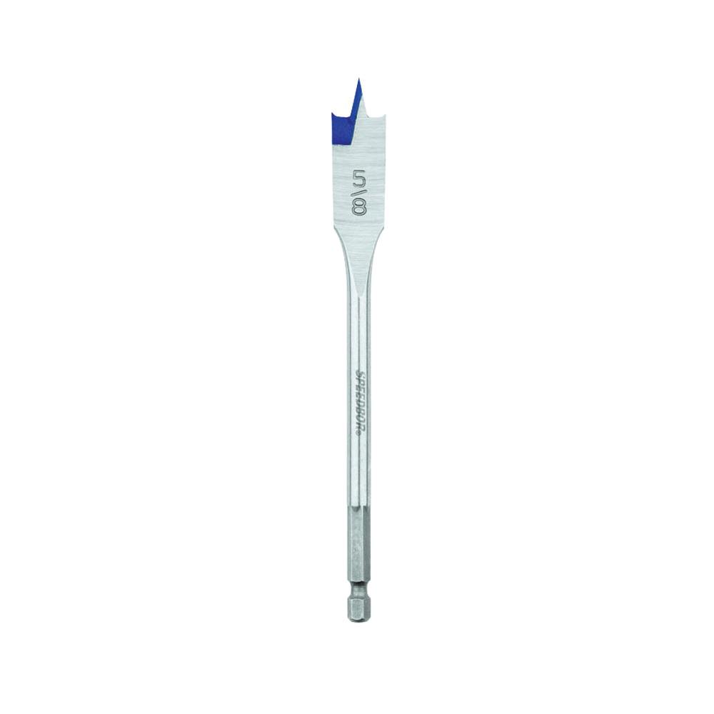 Irwin Speedbor 88810 2000 Standard Length Spade Bit, 5/8 in Dia, 6 in OAL, 5 in L Flute Flat Flute, 1/4 in Shank - Wood Drill Bits