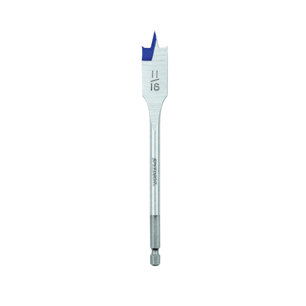 Irwin Speedbor 88811 2000 Standard Length Spade Bit, 11/16 in Dia, 6 in OAL, 5 in L Flute Flat Flute, 1/4 in Shank - Wood Drill Bits
