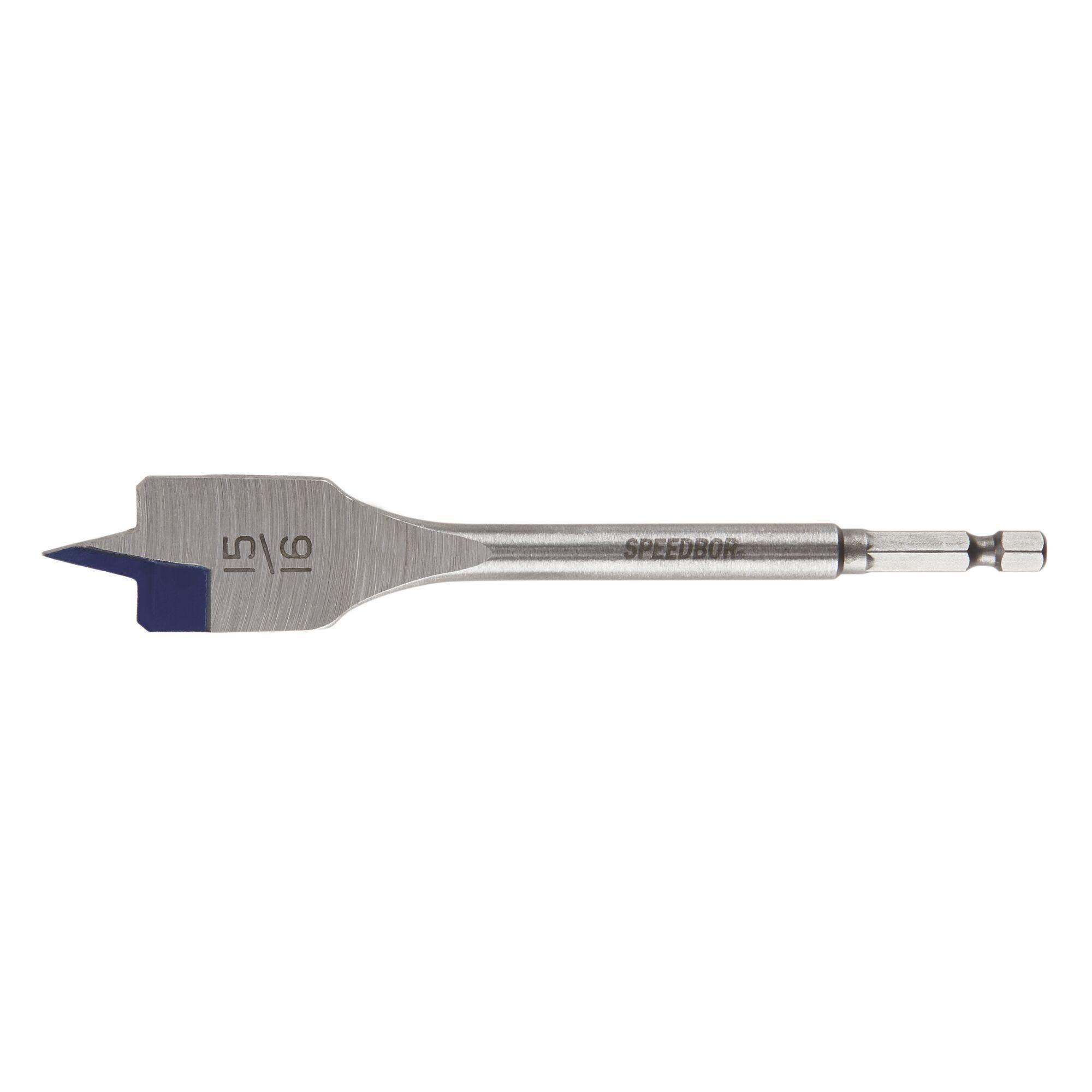 Irwin Speedbor 88815 2000 Standard Length Spade Bit, 15/16 in Dia, 6 in OAL, 5 in L Flute Flat Flute, 1/4 in Shank - Wood Drill Bits