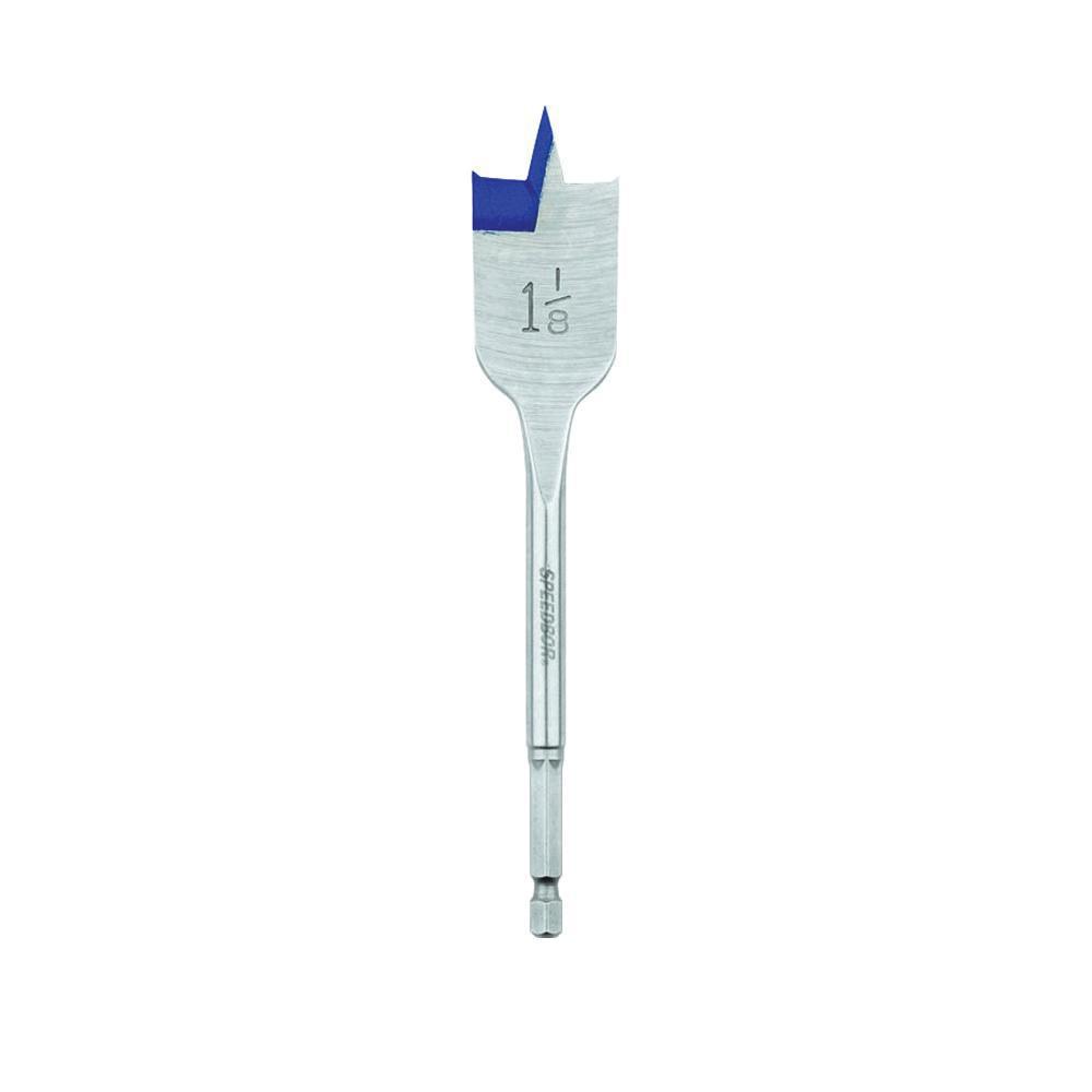 Irwin Speedbor 88818 2000 Standard Length Spade Bit, 1-1/8 in Dia, 6 in OAL, 5 in L Flute Flat Flute, 1/4 in Shank - Wood Drill Bits