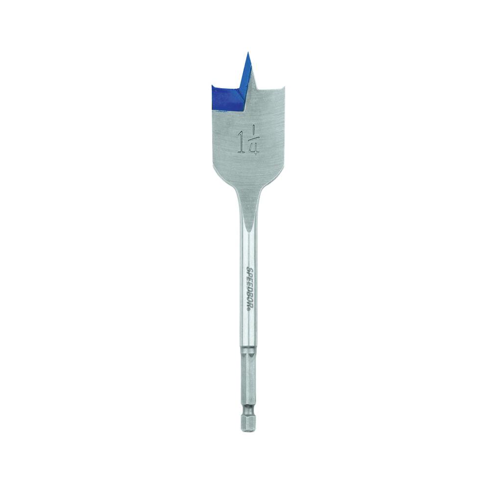 Irwin Speedbor 88820 2000 Standard Length Spade Bit, 1-1/4 in Dia, 6 in OAL, 5 in L Flute Flat Flute, 1/4 in Shank - Wood Drill Bits