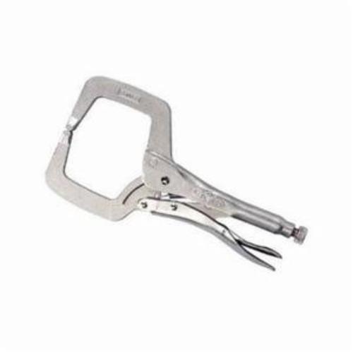Irwin Vise-Grip 17 6R Regular Locking C-Clamp With Regular Tip, Nickel Plated, 1-1/2 in D Throat, 2-1/8 in Jaw Opening, 6 in L Jaw, Heat Treated Alloy Steel - Locking Clamps