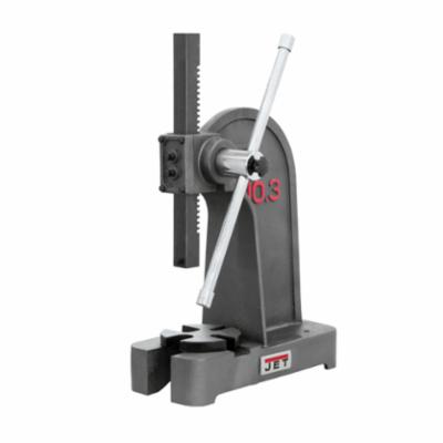 JET 333620 Single Leverage Arbor Press, 2 ton Capacity, 1-1/4 x 13 in Width/Dia Ram, 10-3/4 in Max Work Width/Dia, 7-7/8 in H Max Work, 6-3/8 x 15-3/4 in Base - Arbor Presses