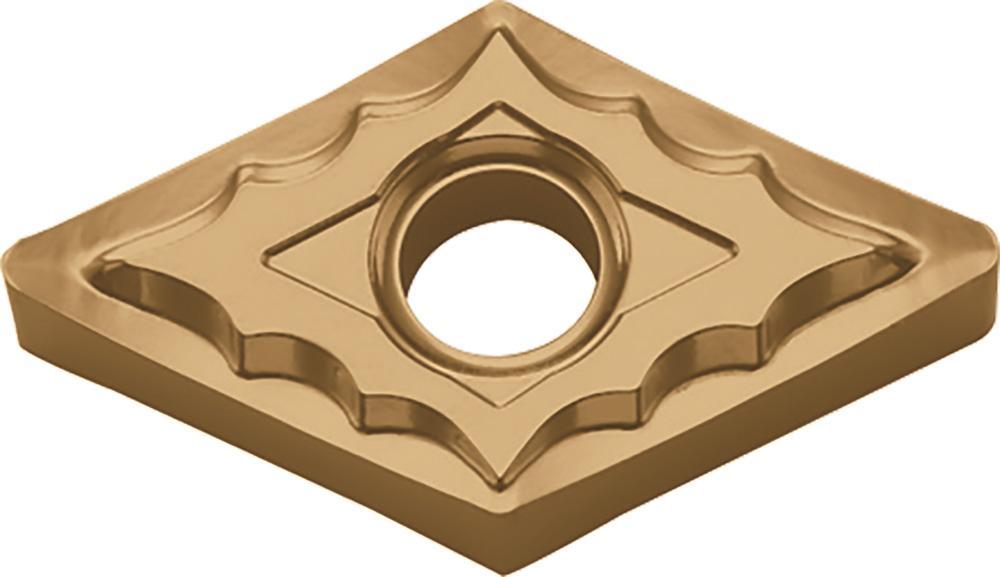 KYOCERA TJV02201 ISOI 4-Cutting Edge Indexable Turning Insert With 2-Sided Chipbreaker and Hole, ANSI Code: DNMG432TKCA6525, DNMG Insert, Material Grade: M, S, #432 Insert, Diamond Shape, 15 Seat, Negative Rake, Neutral Cutting, Carbide - Turning Inserts