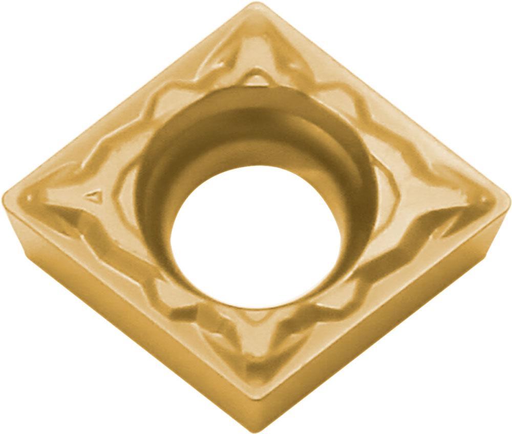 KYOCERA TMH00376 2-Cutting Edge Indexable Turning Insert With 1-Sided Chipbreaker, Hole, 40 to 60 deg Countersink, ANSI Code: CCMT32505PPCA025P, CCMT Insert, Material Grade: P, #32505 Insert, Rhombic Shape, 09 Seat, Positive Rake, Neutral Cutting - Turning Inserts
