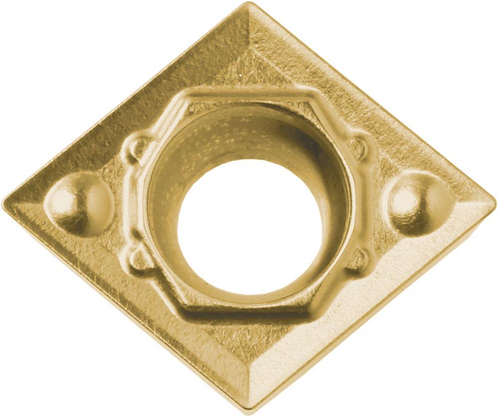 KYOCERA TMH00390 2-Cutting Edge Indexable Turning Insert With 1-Sided Chipbreaker, Hole, 40 to 60 deg Countersink, ANSI Code: CCMT3252HQCA025P, CCMT Insert, Material Grade: P, #3252 Insert, Rhombic Shape, 09 Seat, Positive Rake, Neutral Cutting - Turning Inserts