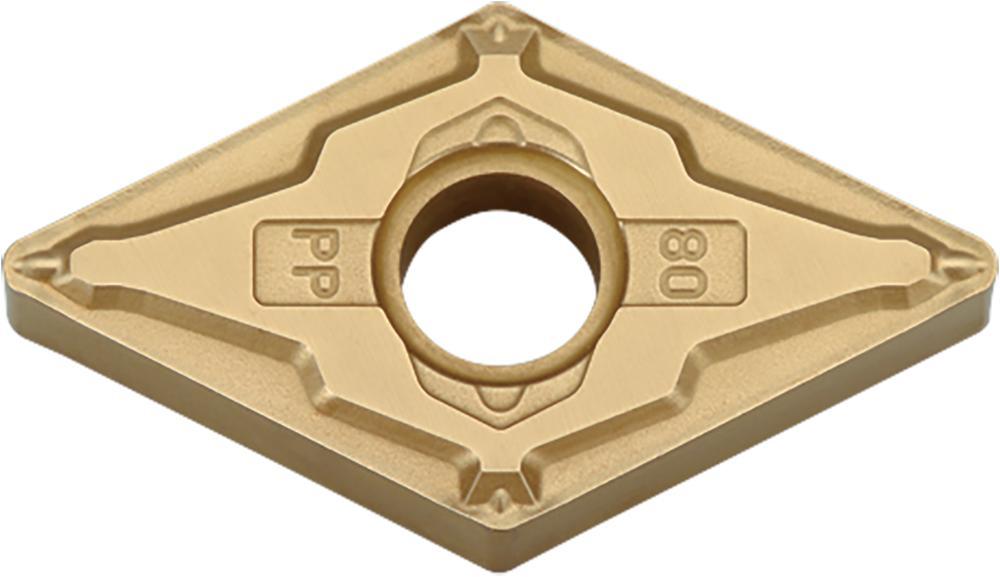 KYOCERA TMH00016 4-Cutting Edge Indexable Turning Insert With 2-Sided Chipbreaker, Hole, ANSI Code: DNMG431PPCA025P, DNMG Insert, Material Grade: P, #431 Insert, Rhombic Shape, 15 Seat, Negative Rake, Neutral Cutting, For Use On Carbon/Alloy Steel - Turning Inserts
