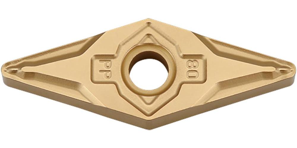 KYOCERA TMH00055 ISOI 4-Cutting Edge Indexable Turning Insert With 2-Sided Chipbreaker and Hole, ANSI Code: VNMG331PPCA025P, VNMG Insert, Material Grade: P, #331 Insert, Diamond Shape, 16 Seat, Negative Rake, Neutral Cutting, Carbide - Turning Inserts