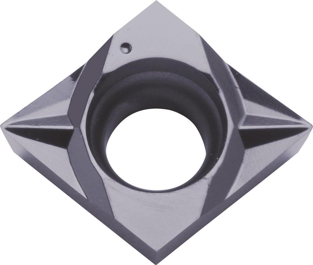 KYOCERA TLC01432 ISOI 2-Cutting Edge Indexable Turning Insert With 1-Sided Chipbreaker, Hole and 40 to 60 deg Countersink, ANSI Code: CCGT3251MFPSKPR1535, CCGT Insert, Material Grade: M, S, #3251 Insert, Diamond Shape, 09 Seat, Positive Rake - Turning Inserts