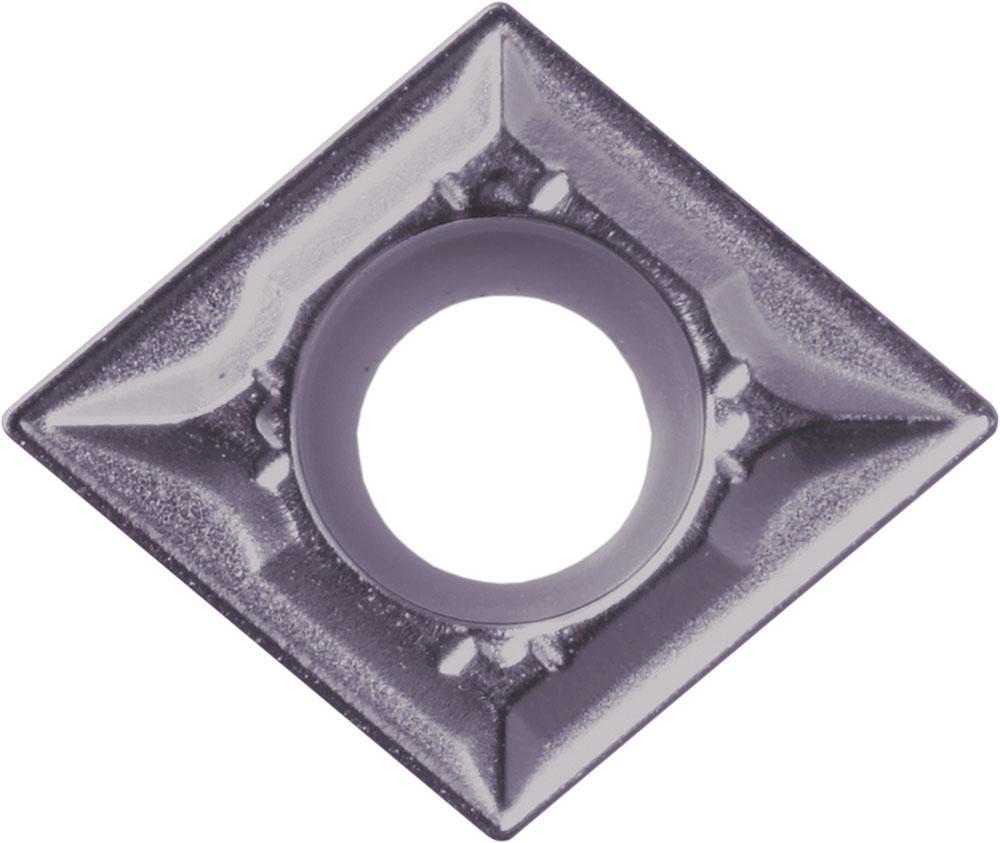 KYOCERA TLC01536 ISOI 2-Cutting Edge Indexable Turning Insert With 1-Sided Chipbreaker, Hole and 40 to 60 deg Countersink, ANSI Code: CCMT3251GKPR1535, CCMT Insert, Material Grade: M, S, #3251 Insert, Diamond Shape, 09 Seat, Positive Rake, Carbide - Turning Inserts