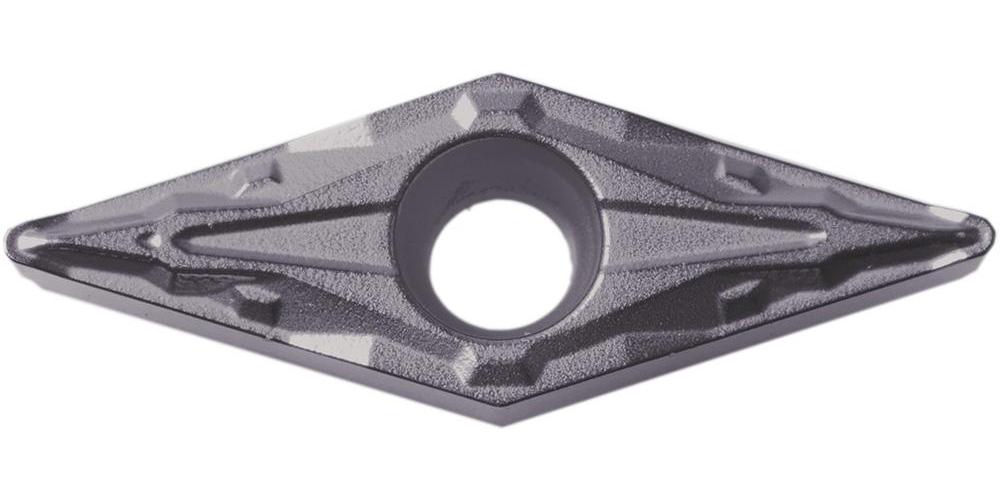KYOCERA TLC07601 ISOI 2-Cutting Edge Indexable Turning Insert With 1-Sided Chipbreaker, Hole and 40 to 60 deg Countersink, ANSI Code: VBMT331PPPR1535, VBMT Insert, Material Grade: M, S, #331 Insert, Diamond Shape, 16 Seat, Positive Rake, Carbide - Turning Inserts