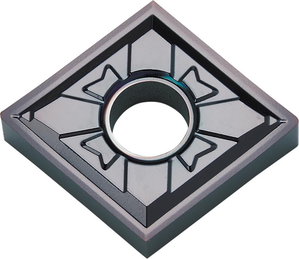 KYOCERA TLM00448 4-Cutting Edge Indexable Turning Insert With 2-Sided Chipbreaker, Hole, ANSI Code: CNGG431MFPSKPR1725, CNGG Insert, Material Grade: P, M, #431 Insert, Rhombic Shape, 12 Seat, Negative Rake, Neutral Cutting, Carbide - Turning Inserts