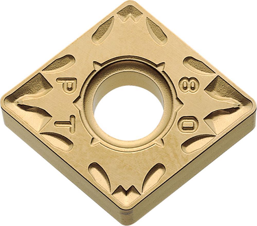 KYOCERA TJV01053 ISOI 4-Cutting Edge Indexable Turning Insert With 2-Sided Chipbreaker and Hole, ANSI Code: CNMG544PTCA6525, CNMG Insert, Material Grade: M, S, #544 Insert, Diamond Shape, 16 Seat, Negative Rake, Neutral Cutting, Carbide - Turning Inserts