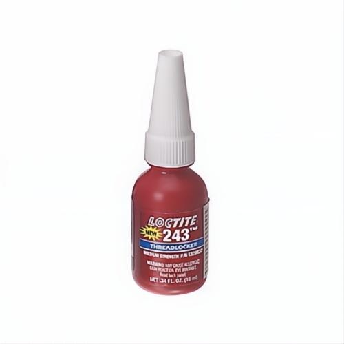 Loctite 1329837 243 Medium Strength Oil Tolerant Primerless Threadlocker, 10 mL Bottle, Liquid Form, Blue - Threadlockers