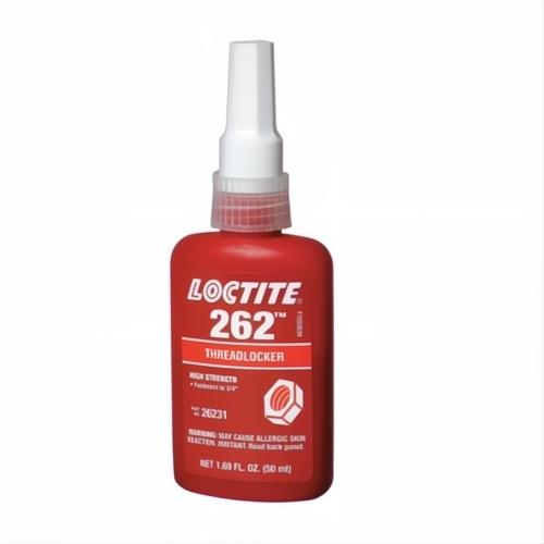 Loctite 135374 262 High Strength Medium Viscosity Permanent Threadlocker, 50 mL Bottle, Liquid Form, Red - Threadlockers